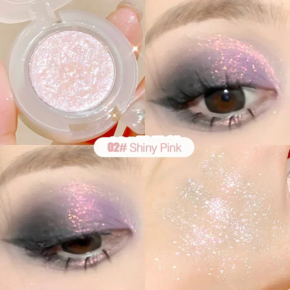 Diamond Glitter Monochrome Eyeshadow Palette Discoloration Eyeshadow Highlighter Sequins Waterproof