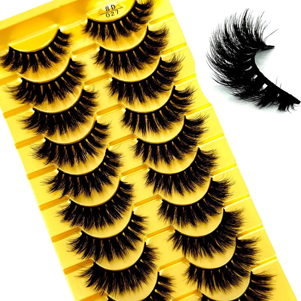 3D Faux Mink False Eyelashes Natural Long Fluffy Eye Lashes Wispy Makeup Beauty Extension Short Fake Eyelashes