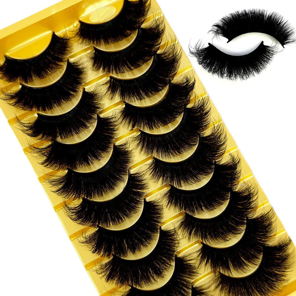 3D Faux Mink False Eyelashes Natural Long Fluffy Eye Lashes Wispy Makeup Beauty Extension Short Fake Eyelashes