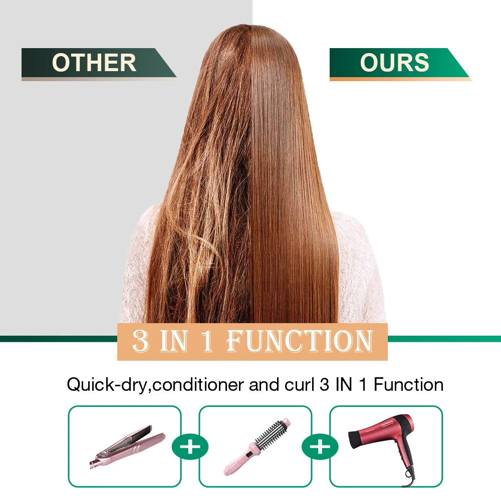Hair Dryer Comb Hot Air Curling For Hair Roller Blow Dryer Ionic Hair Straightening Brush Quick Dry Hair