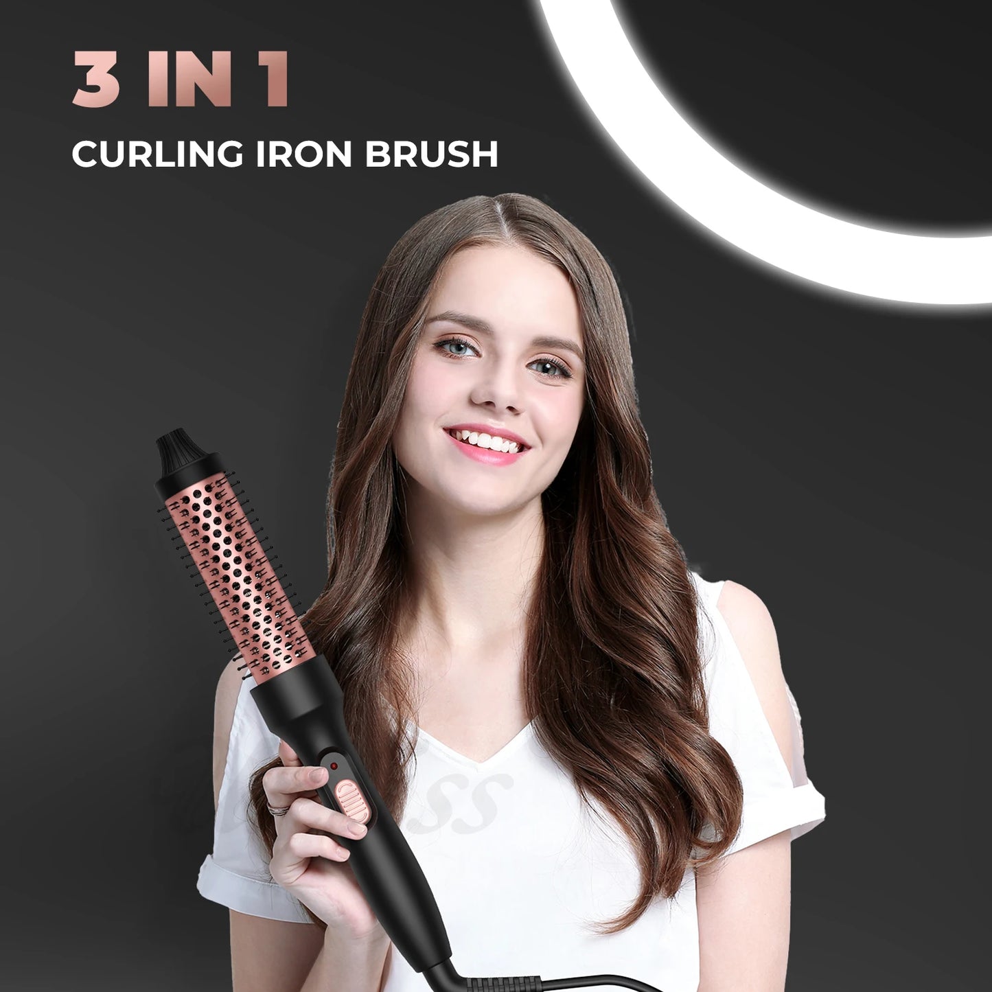 Thermal Brush Ceramic Hair Curler Comb Curling Wand Fast Heating Hot Brush Travel Curling
