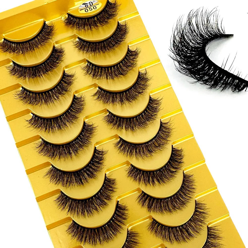 3D Faux Mink False Eyelashes Natural Long Fluffy Eye Lashes Wispy Makeup Beauty Extension Short Fake Eyelashes