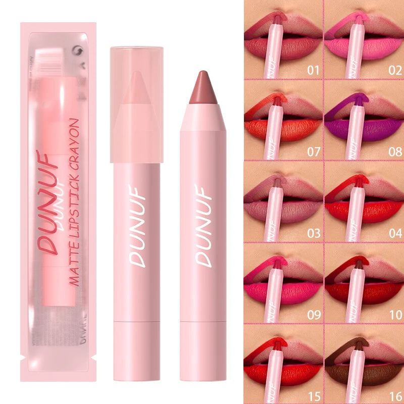 Lipstick Pencil Waterproof Sexy Red Matte Contour Tint Lipstick Lasting Non-stick Cup Lipliner Pen