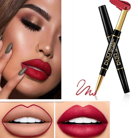 Matte Lipstick Women Lip Liner 2 In 1 Makeup Matte Lipstick Durable Waterproof Nude Red Lipstick Lips Cosmetics Tools