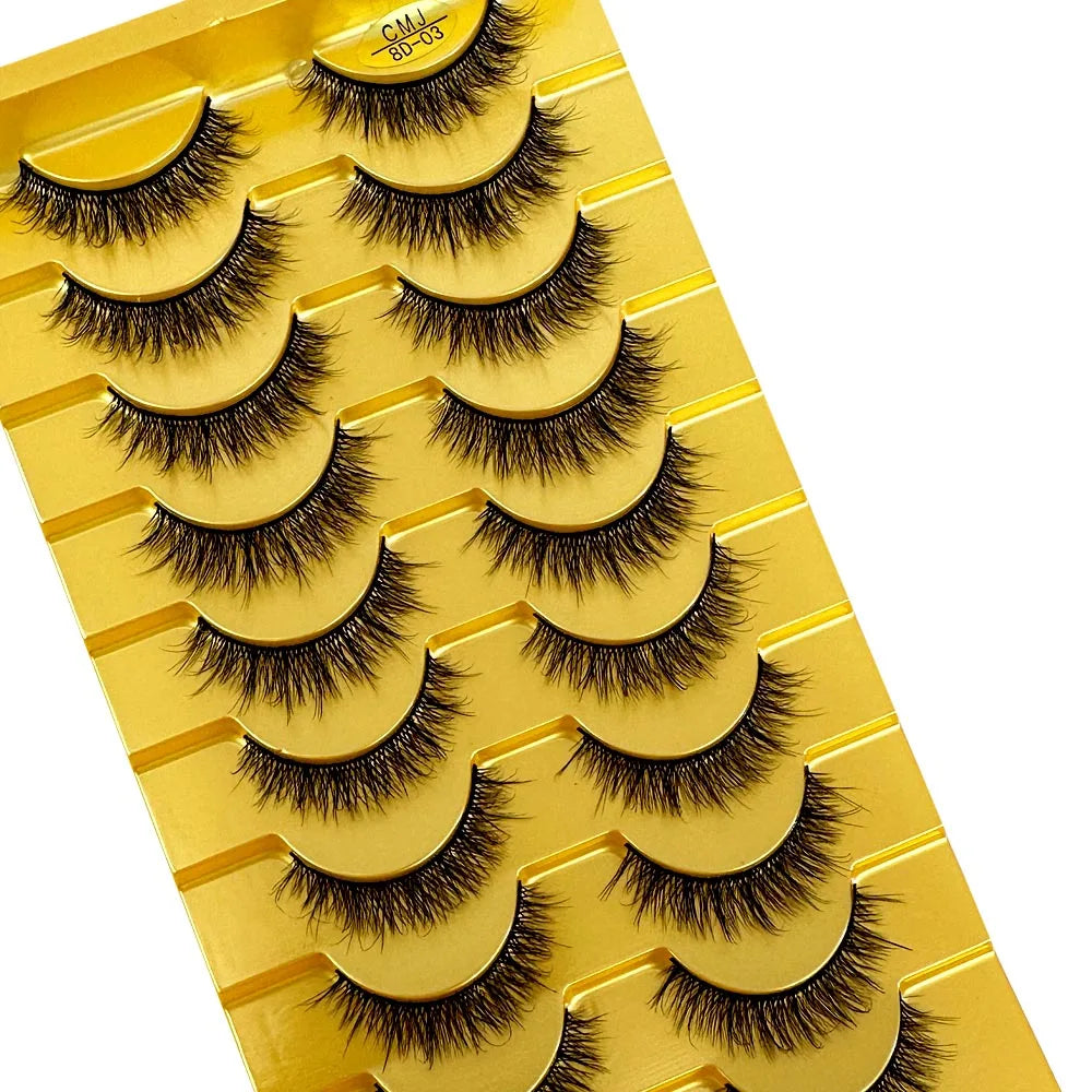 3D Faux Mink False Eyelashes Natural Long Fluffy Eye Lashes Wispy Makeup Beauty Extension Short Fake Eyelashes