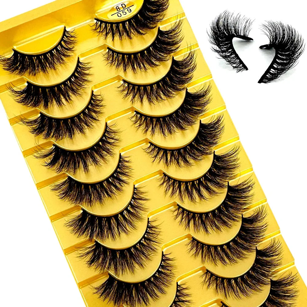 3D Faux Mink False Eyelashes Natural Long Fluffy Eye Lashes Wispy Makeup Beauty Extension Short Fake Eyelashes