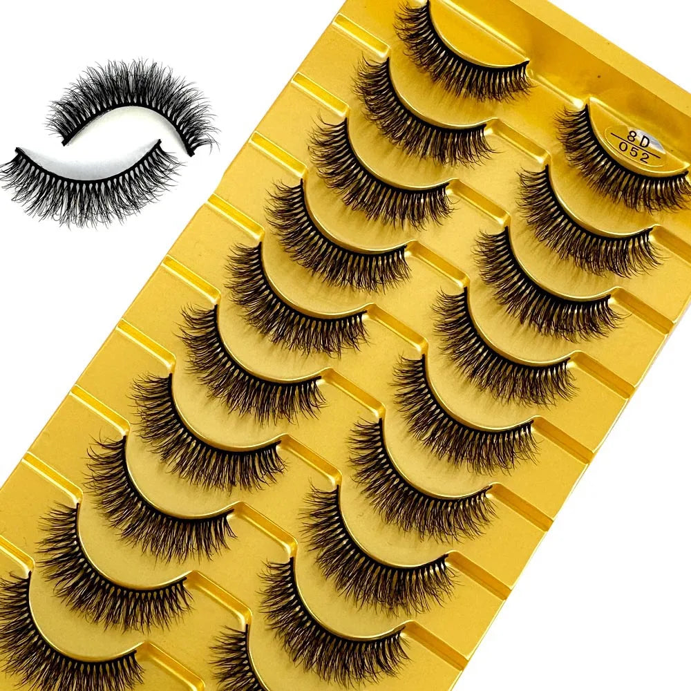3D Faux Mink False Eyelashes Natural Long Fluffy Eye Lashes Wispy Makeup Beauty Extension Short Fake Eyelashes