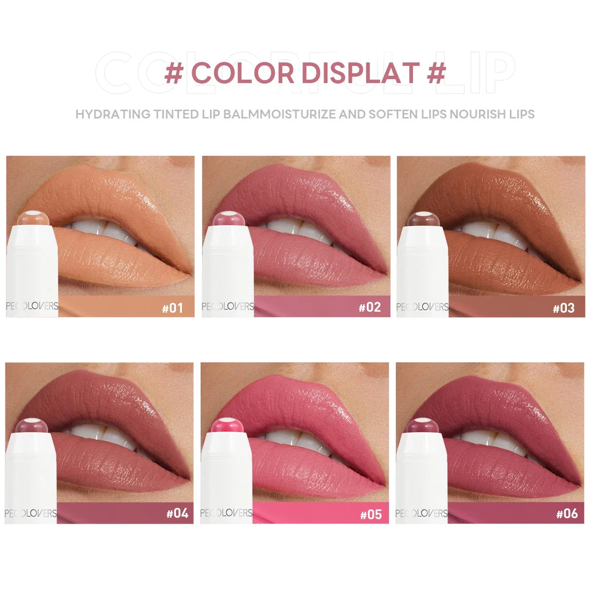 Matte Red Lip Balm Moisturizing 6 Colors Sandwich Lipstick Waterproof Long Lasting Non-stick Cup Lip Stick
