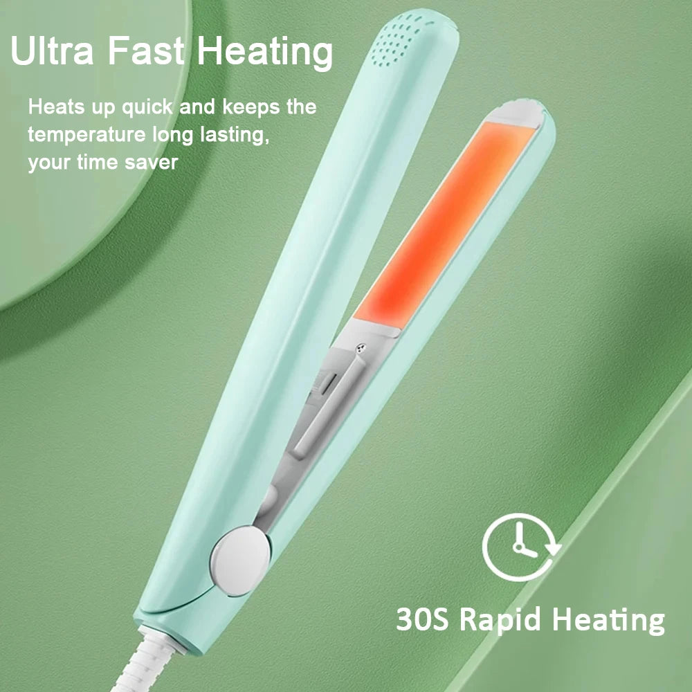 Mini Hair Straightener Flat Iron Hair Curler For Men Women Short Hair