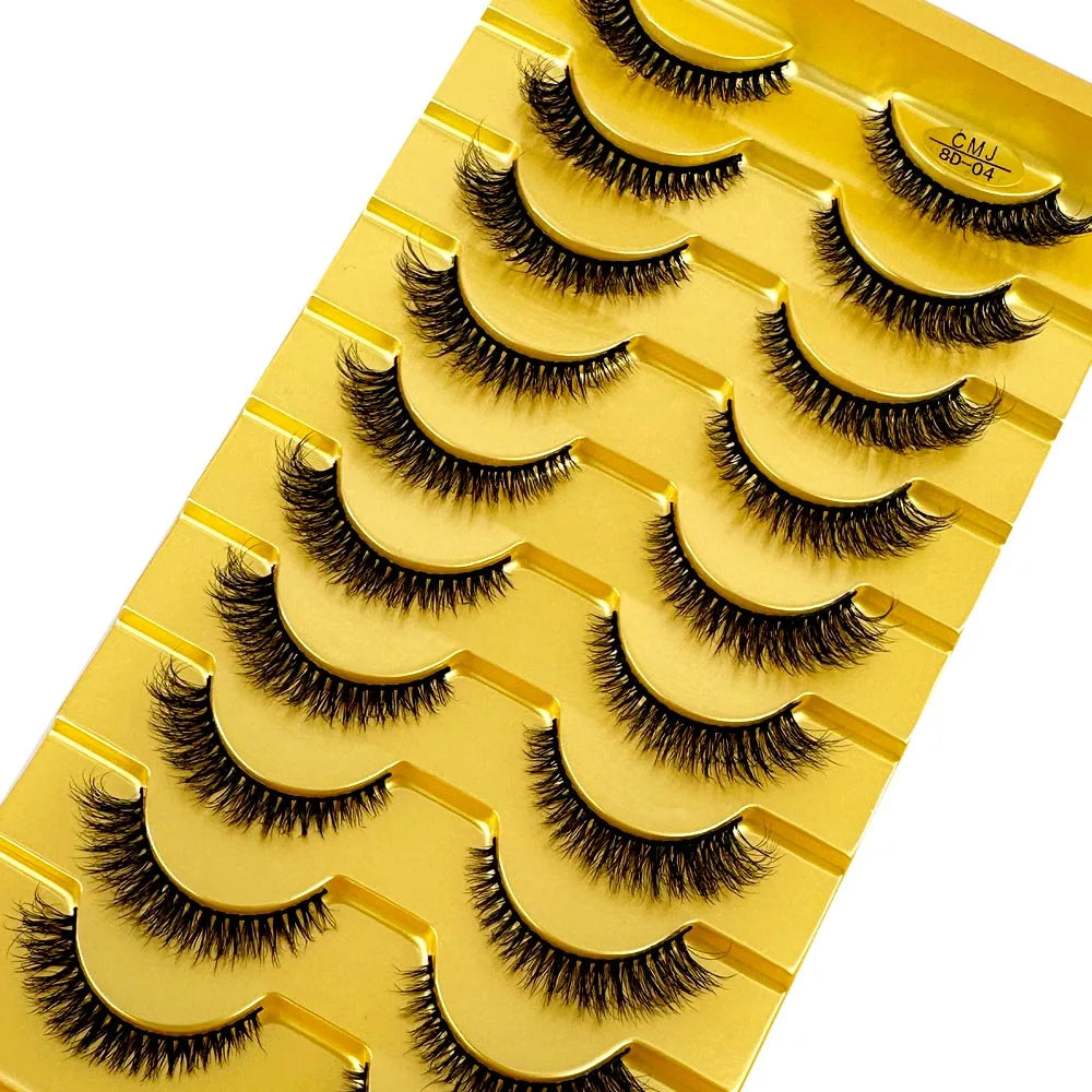 3D Faux Mink False Eyelashes Natural Long Fluffy Eye Lashes Wispy Makeup Beauty Extension Short Fake Eyelashes
