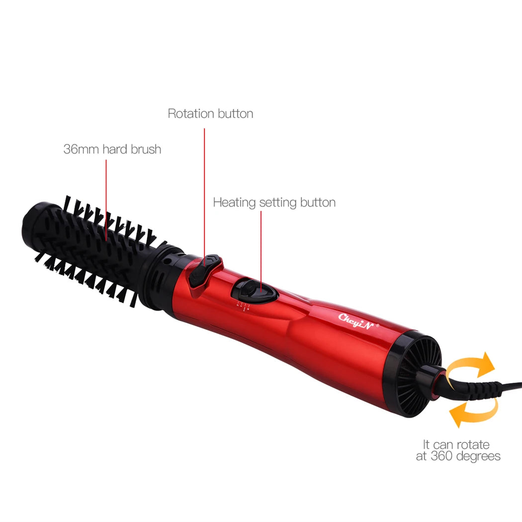 CkeyiN Hair Dryer Brush 2 In 1 Hot Air Spin Brush Curling Straightening Styling Auto-Rotating