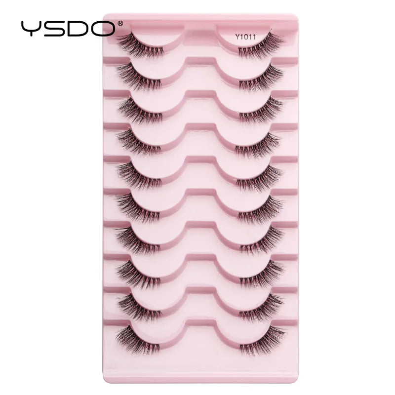 YSDO Half Lashes 5/7/10 Pairs Half False Eyelashes Soft Natural Cat Eye Lashes Makeup 3D Mink Eyelash Extension Fluffy Faux Cils