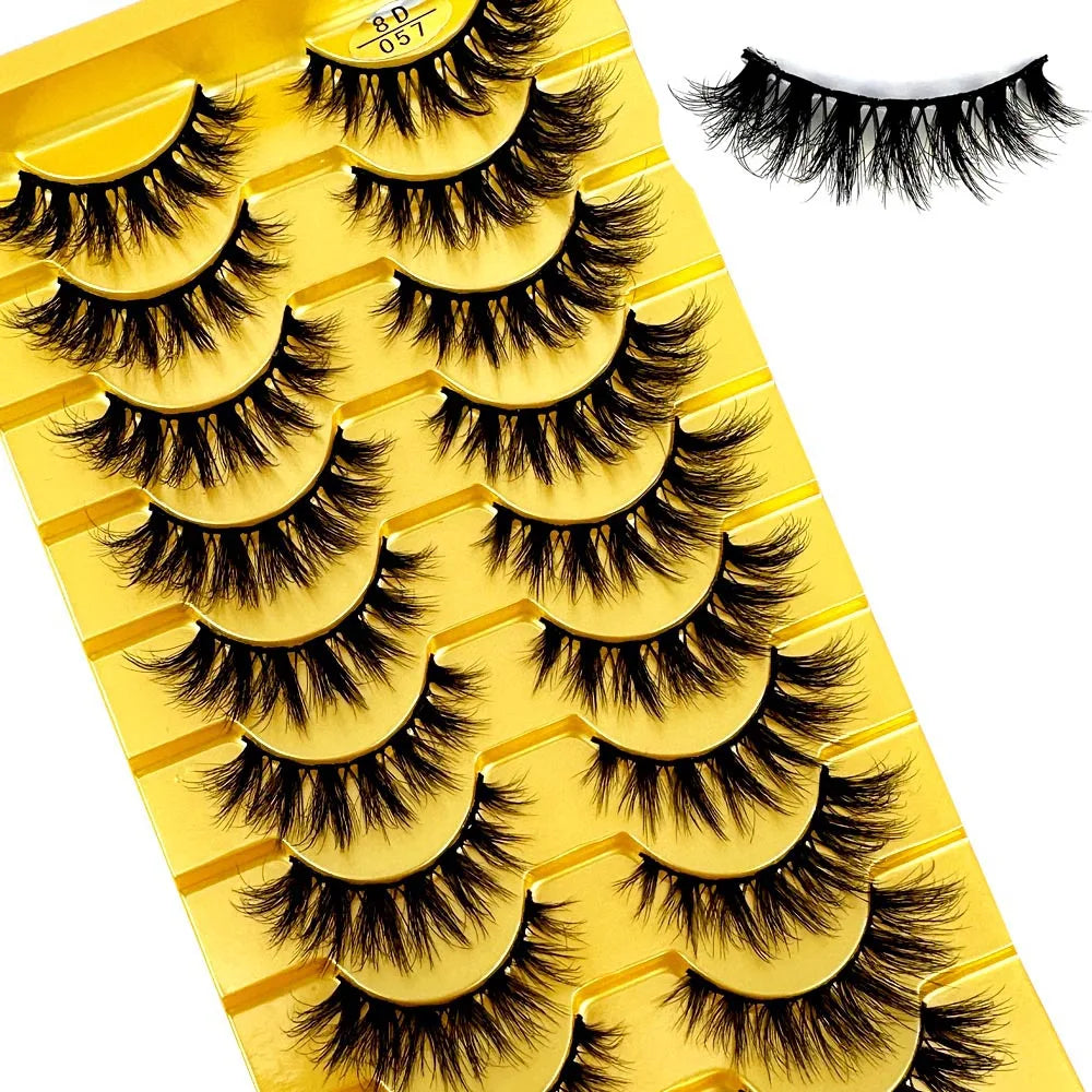 3D Faux Mink False Eyelashes Natural Long Fluffy Eye Lashes Wispy Makeup Beauty Extension Short Fake Eyelashes