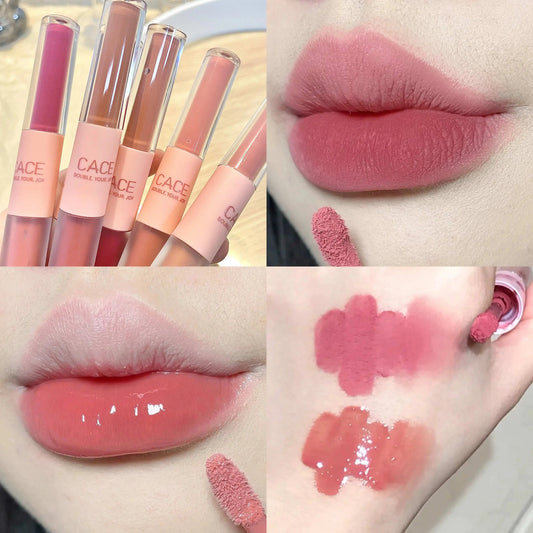 CACE Double Head Lip Gloss Sexy Red Lip Makeup