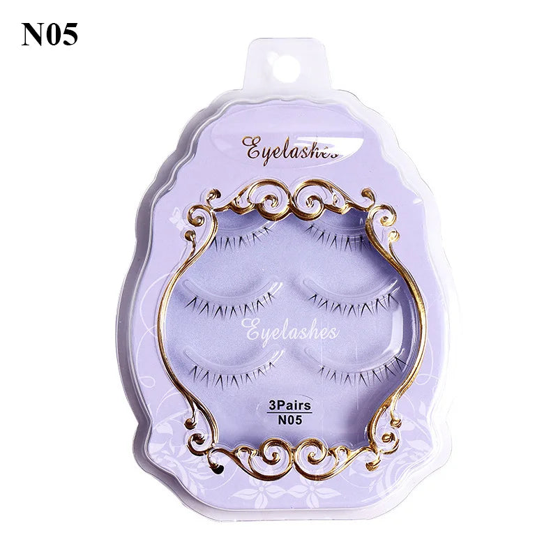 3pairs Mink Eyelashes Invisible Band Lash Extension Natural False Eyelashes Cross Cluster Fairy 3D Faux Big Eye Long Fake Lashes