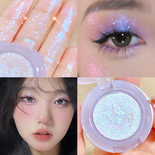 Diamond Glitter Monochrome Eyeshadow Palette Discoloration Eyeshadow Highlighter Sequins Waterproof