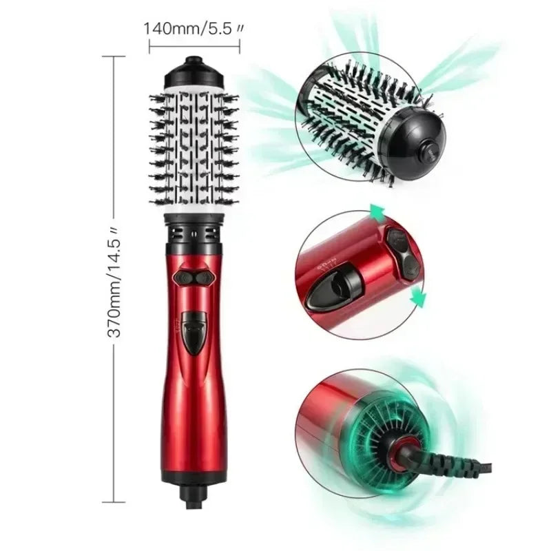 3 in 1 Rotating Hair Dryer Electric Comb Hair Straightener Brush Dryer Brush Hot Air Comb