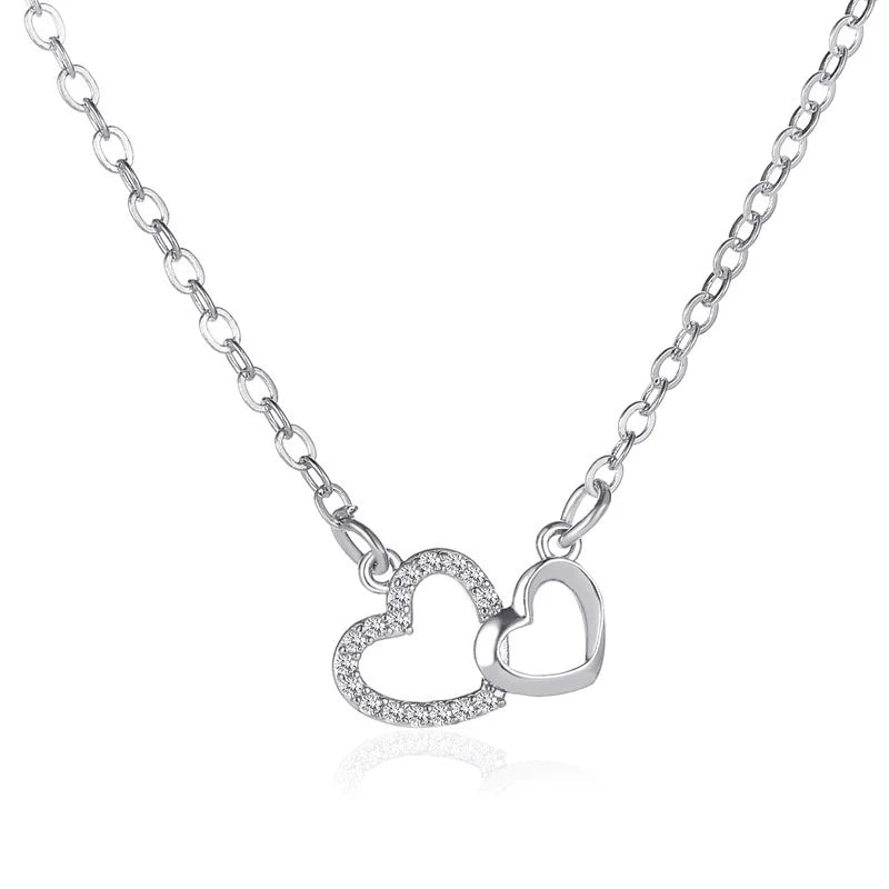 Fashion Tiny Heart Choker Necklace for Women Short Chain Shape Pendant Collares Necklace Ethnic Bohemian Jewelry Kolye Gift