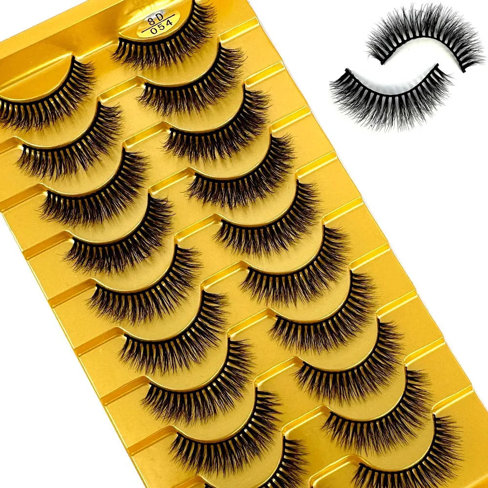 3D Faux Mink False Eyelashes Natural Long Fluffy Eye Lashes Wispy Makeup Beauty Extension Short Fake Eyelashes