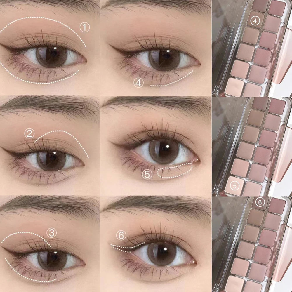 Low Saturation Eyeshadow Palette Korean Tea Apricot Eye Makeup Palette