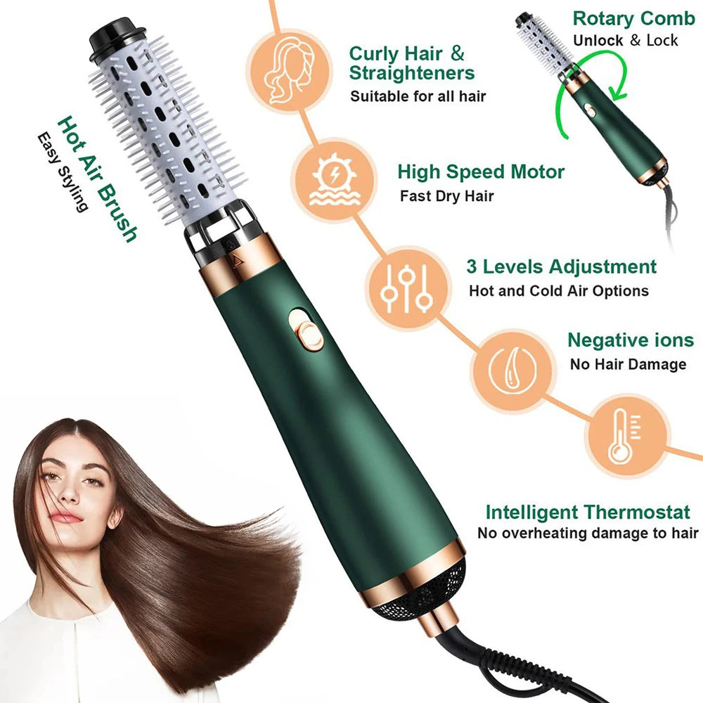 Hair Dryer Comb Hot Air Curling For Hair Roller Blow Dryer Ionic Hair Straightening Brush Quick Dry Hair
