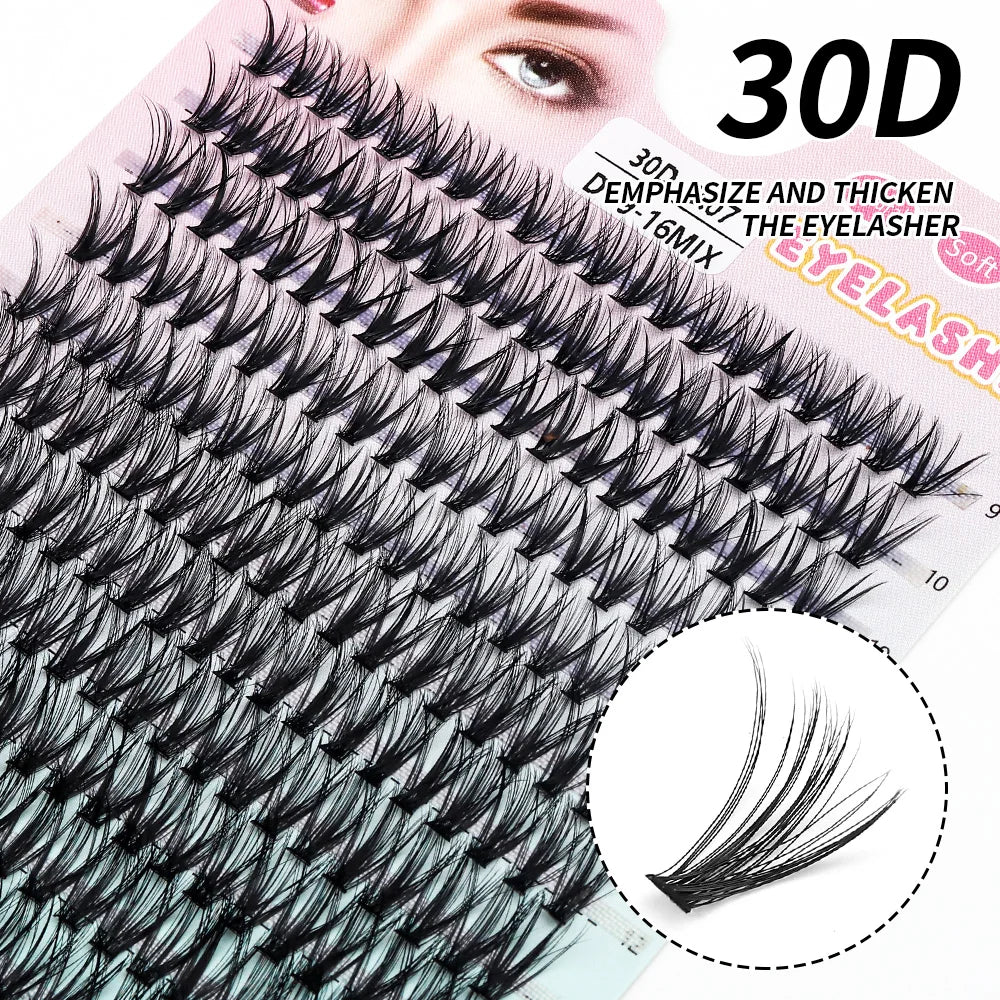 QSTY 280pcs Individual Lash Extensions, 20D Lash Clusters Volume Mix Pack, 9-16mm Mix Lengths 20 Roots CD Curl 0.07mm Thicknes