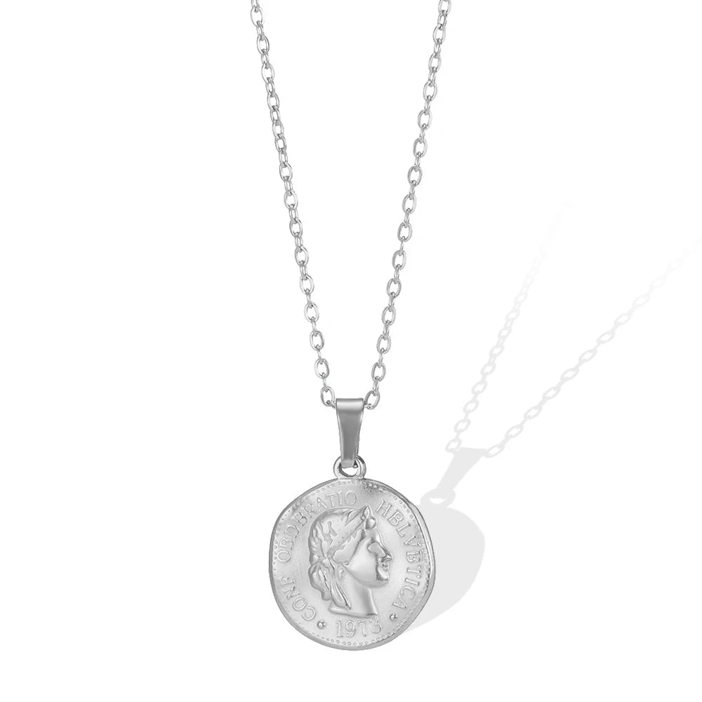 Fashion Stone Opal Oval Necklace For Women Stainless Steel Gold Color Oval Stone Pendant Necklace Wedding Aesthetic Jewelry Gift